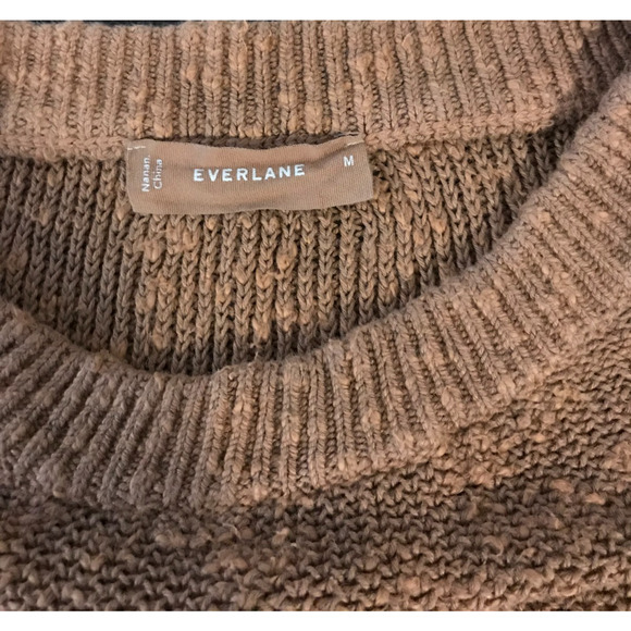 Everlane The Cotton Linen Crew Brown Sweater - Size Medium - Picture 5 of 9